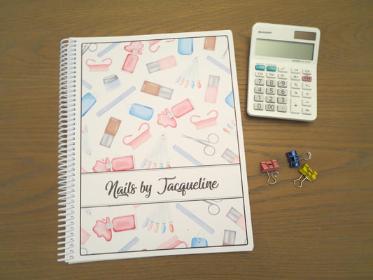 NAIL TOOLS DESIGN - Standard 12 Month Appointment Book - Start Any Month - 3 Sizes with Optional Income & Expenses Tracking