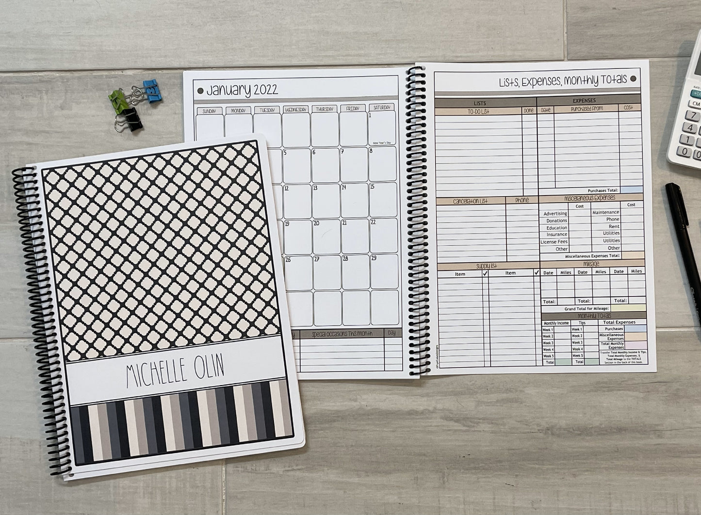 NATURALLY NEUTRAL DESIGN - 12 Month Dated Appointment Book With Business Organizer/Planner + UPGRADE OPTIONS