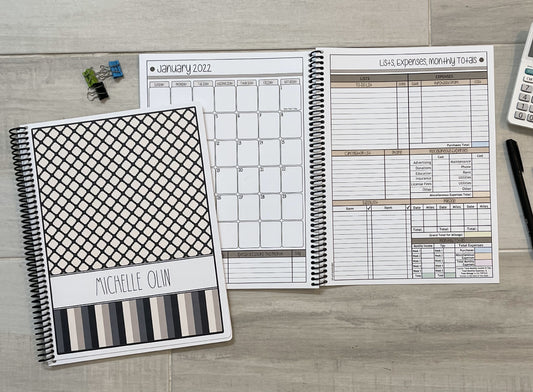 NATURALLY NEUTRAL DESIGN - 12 Month Dated Appointment Book With Business Organizer/Planner + UPGRADE OPTIONS