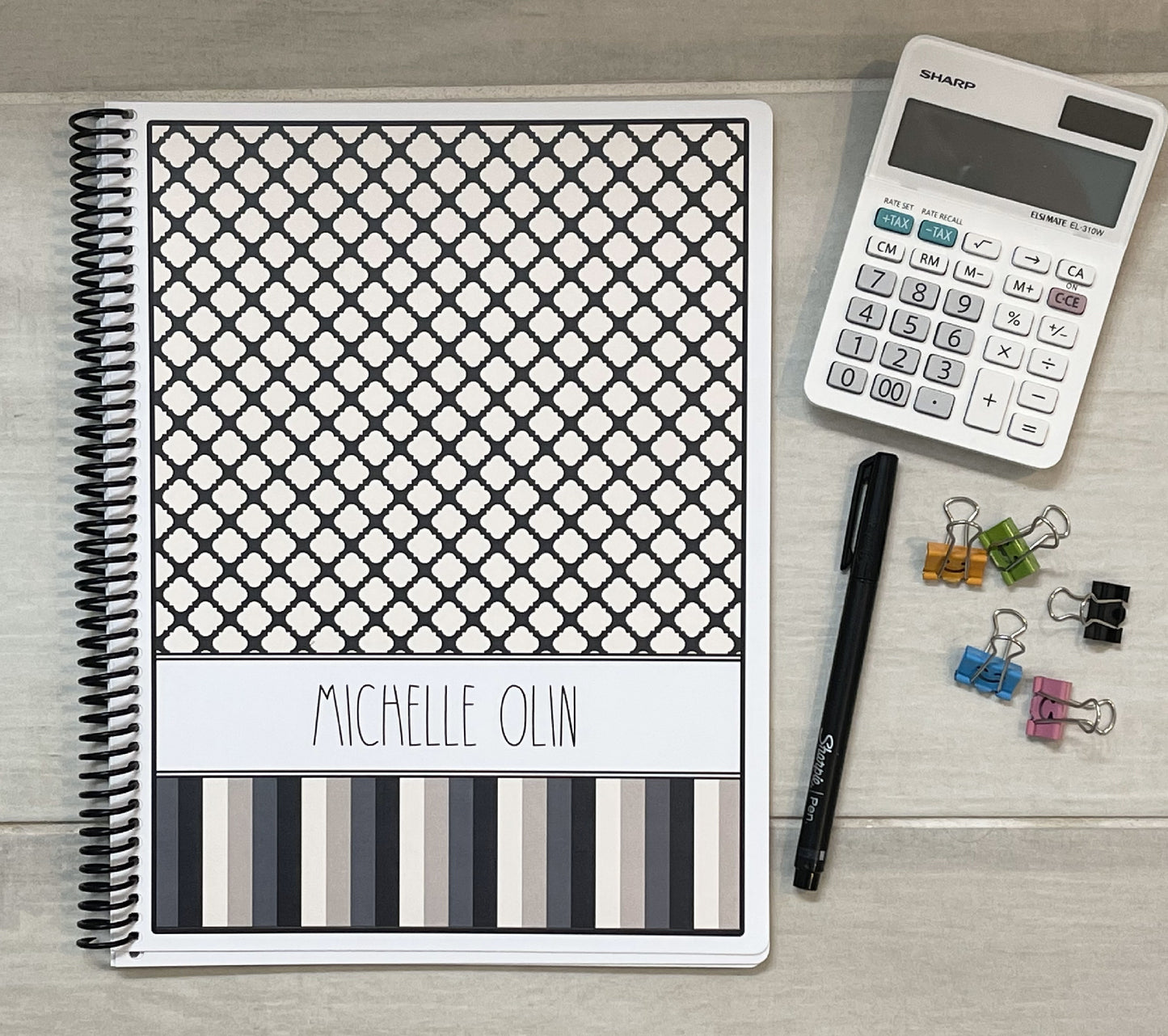 NATURALLY NEAUTRAL DESIGN- Standard 12 Month Appointment Book - Start Any Month - 3 Sizes with Optional Income & Expenses Tracking