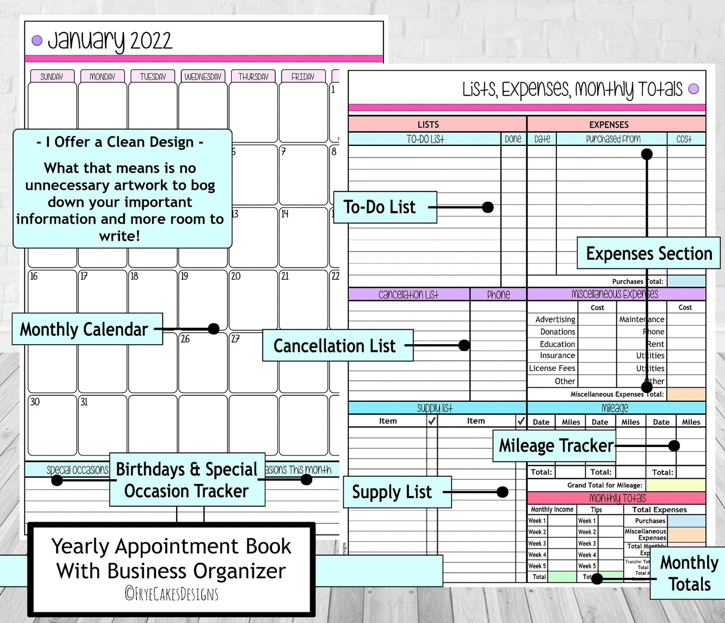 QUIRKY GROOMER DESIGN - 12 Month Dated Appointment Book With Business Organizer/Planner + UPGRADE OPTIONS\