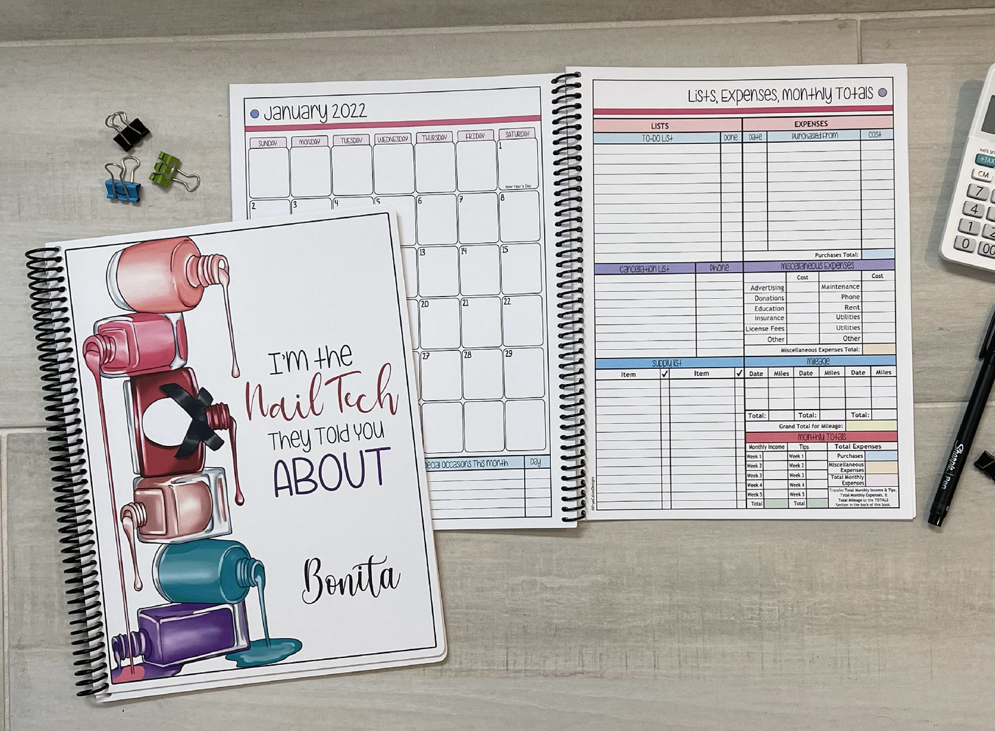 NAIL TECH THEY TOLD YOU ABOUT DESIGN - 12 Month Dated Appointment Book With Business Organizer/Planner + UPGRADE OPTIONS