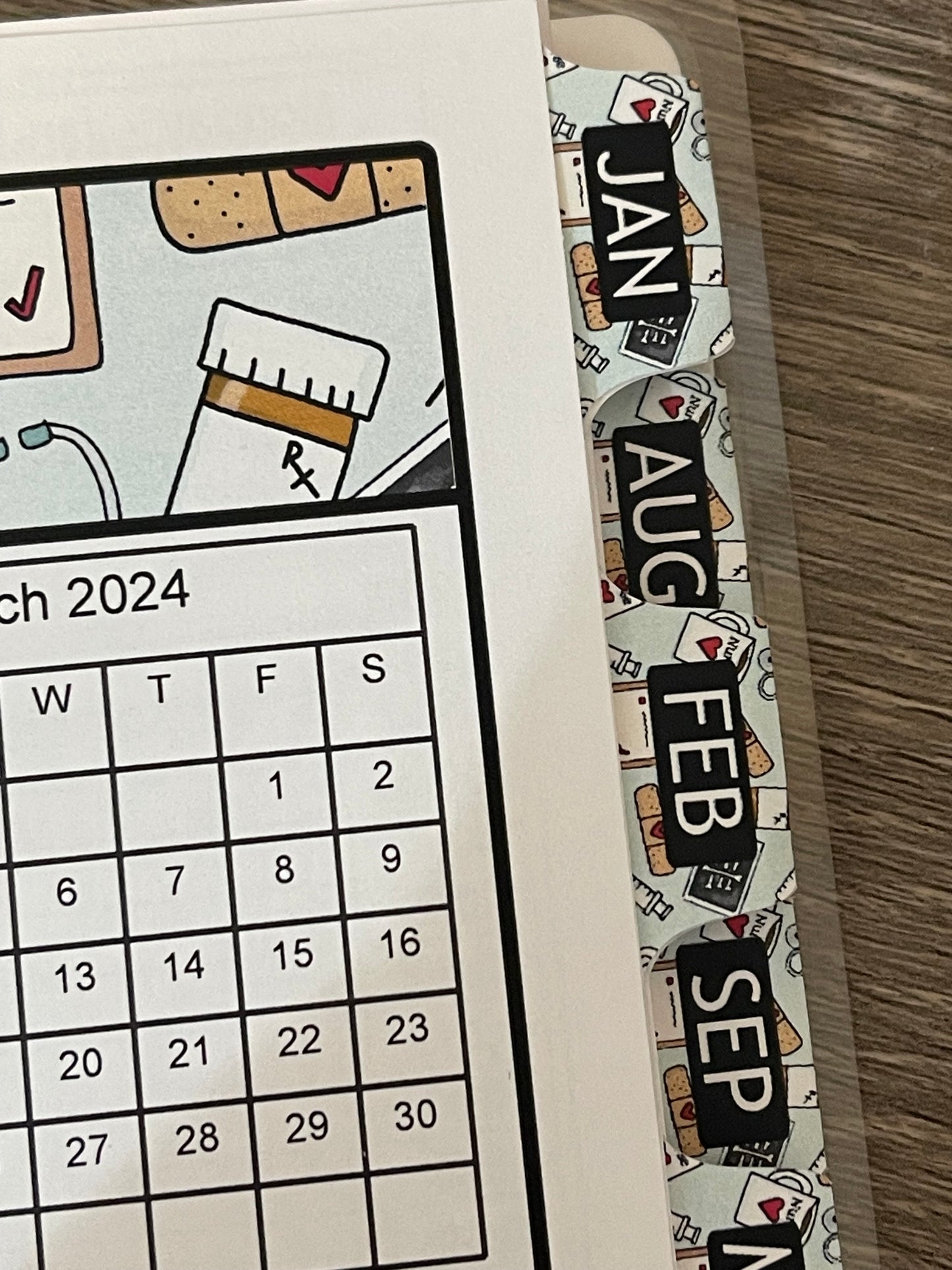 NURSE - MEDICAL TOOLS DESIGN - Standard 12 Month Appointment Book - Start Any Month - 3 Sizes with Optional Income & Expenses Tracking