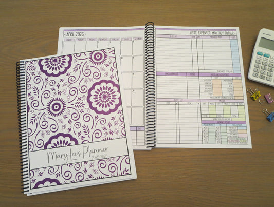 PURPLE BOHO DESIGN - 12 Month Dated Appointment Book With Business Organizer/Planner + UPGRADE OPTIONS (Copy)