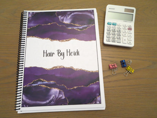 PURPLE MARBLE DESIGN - Standard 12 Month Appointment Book - Start Any Month - 3 Sizes with Optional Income & Expenses Tracking