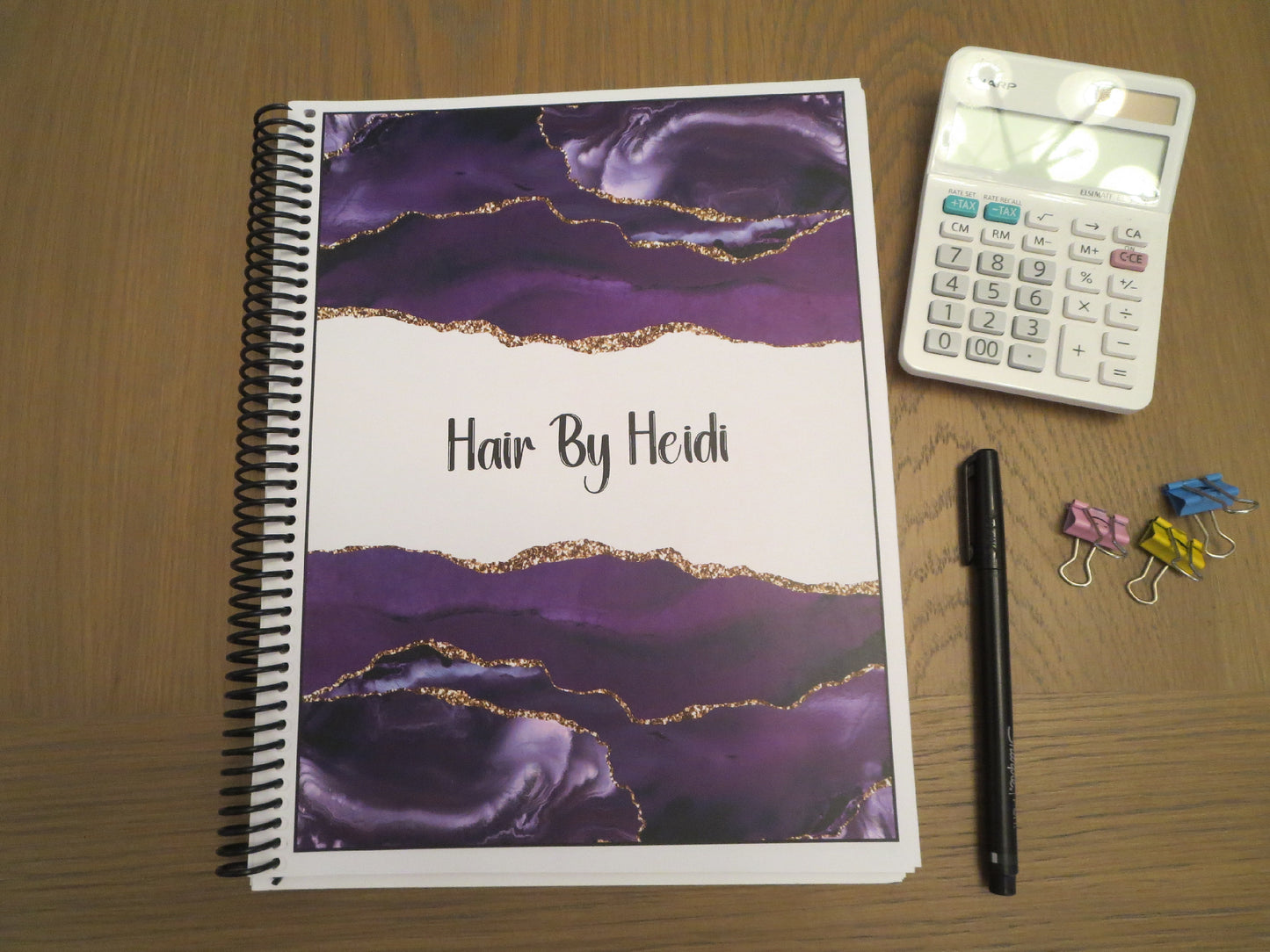 PURPLE MARBLE DESIGN - Standard 12 Month Appointment Book - Start Any Month - 3 Sizes with Optional Income & Expenses Tracking