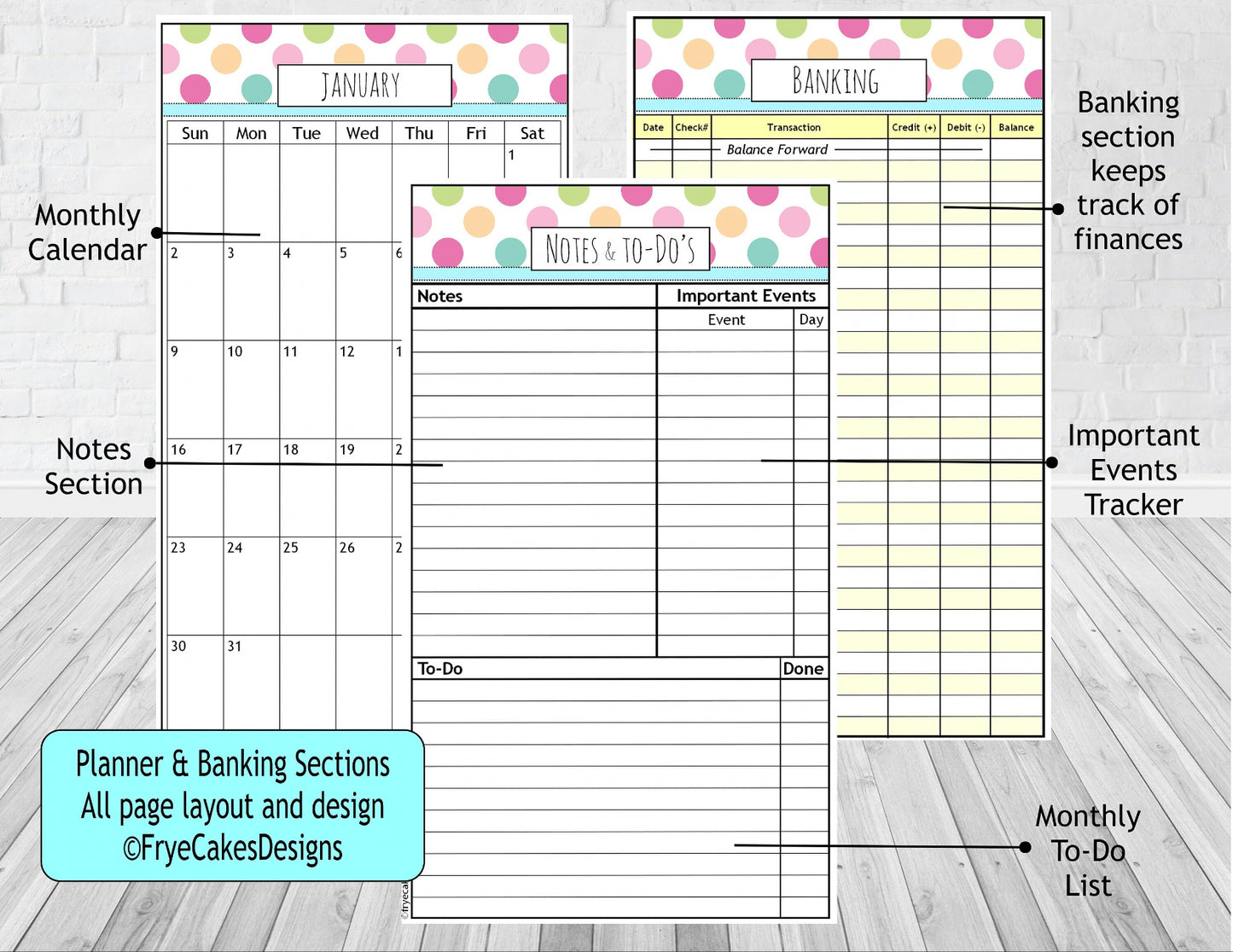 Premium Dot Business Organizer with 3 Ring Binder