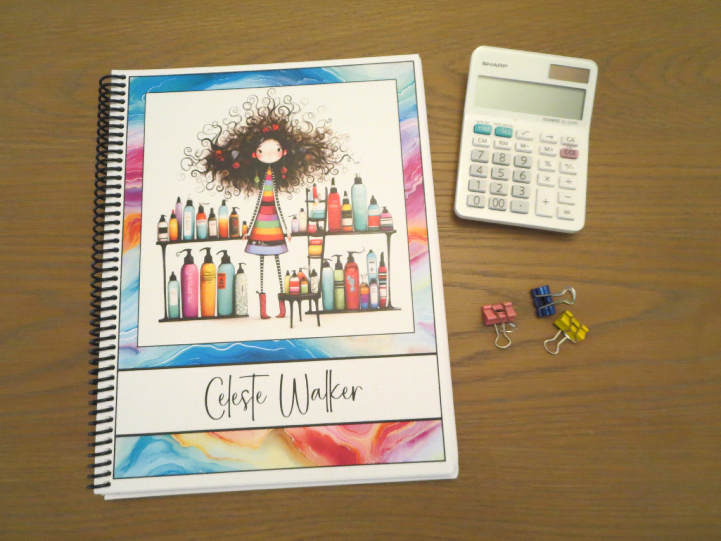 QUIRKY STYLISTS DESIGN - Standard 12 Month Appointment Book - Start Any Month - 3 Sizes with Optional Income & Expenses Tracking