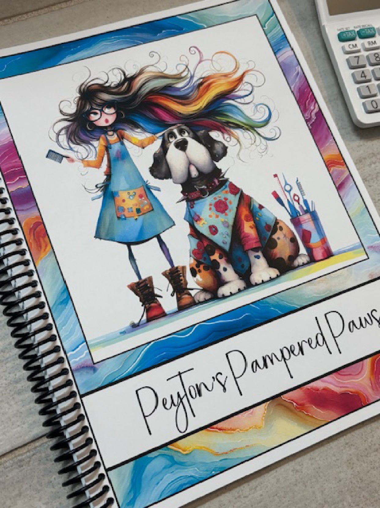 QUIRKY GROOMER DESIGN - 12 Month Dated Appointment Book With Business Organizer/Planner + UPGRADE OPTIONS\