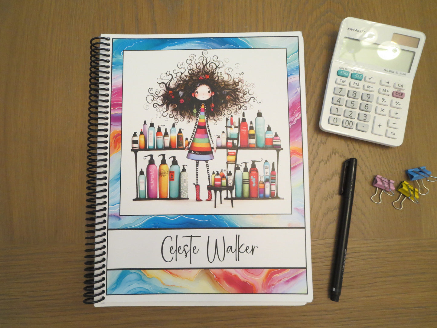 QUIRKY STYLISTS DESIGN - Standard 12 Month Appointment Book - Start Any Month - 3 Sizes with Optional Income & Expenses Tracking