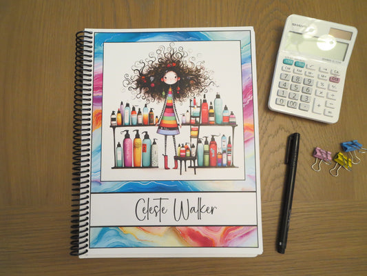 QUIRKY STYLISTS DESIGN - Standard 12 Month Appointment Book - Start Any Month - 3 Sizes with Optional Income & Expenses Tracking