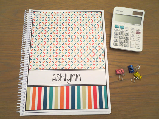 RAINBOW PINWHEELS DESIGN- Standard 12 Month Appointment Book - Start Any Month - 3 Sizes with Optional Income & Expenses Tracking