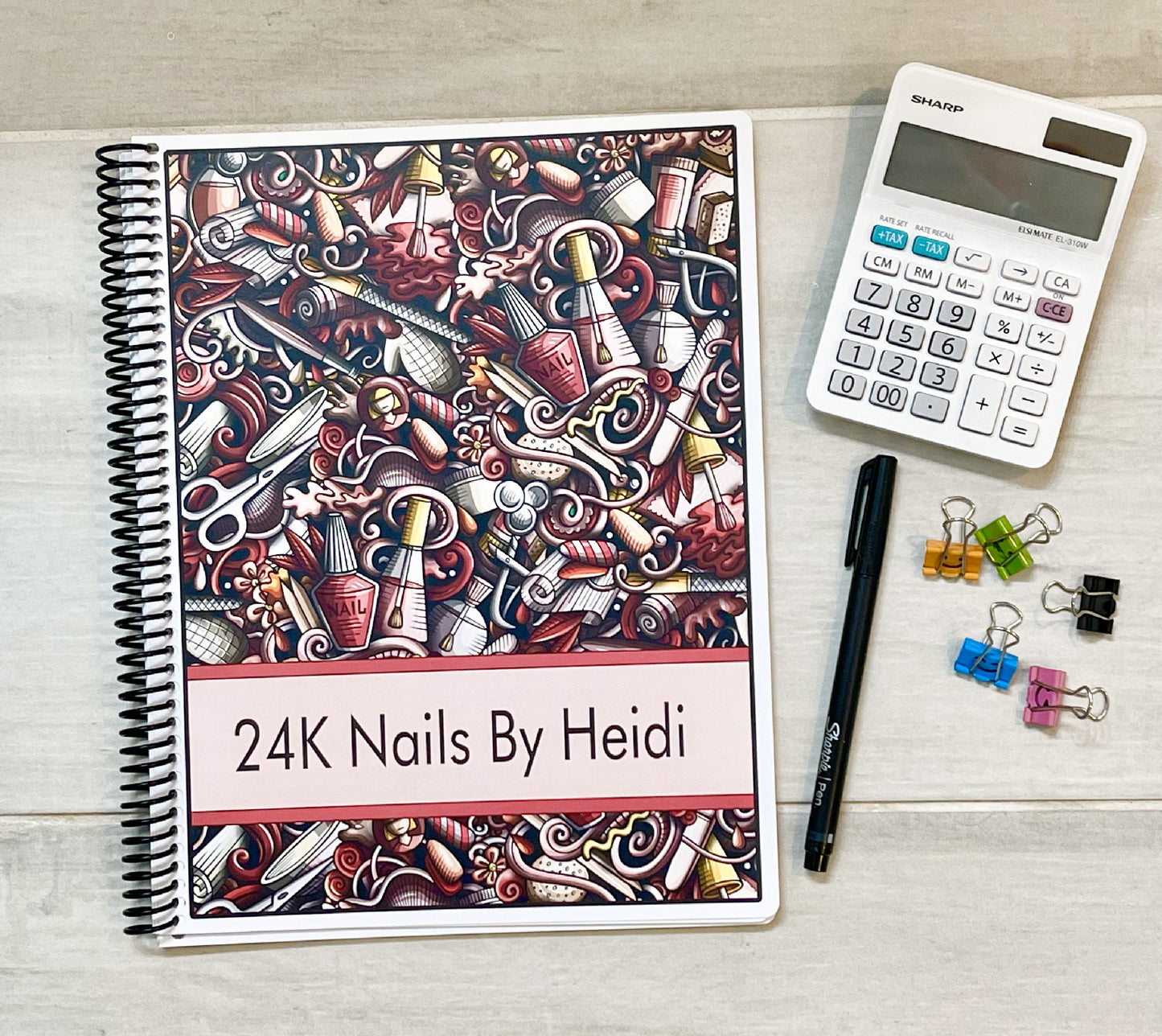 NAIL GRAPHICS DESIGN - REDS- Standard 12 Month Appointment Book - Start Any Month - 3 Sizes with Optional Income & Expenses Tracking