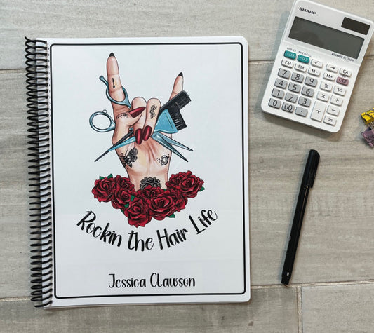 EDGY STYLIST DESIGN - Standard 12 Month Appointment Book - Start Any Month - 3 Sizes with Optional Income & Expenses Tracking