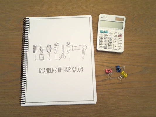 SIMPLE STYLIST TOOLS DESIGN - Standard 12 Month Appointment Book - Start Any Month - 3 Sizes with Optional Income & Expenses Tracking