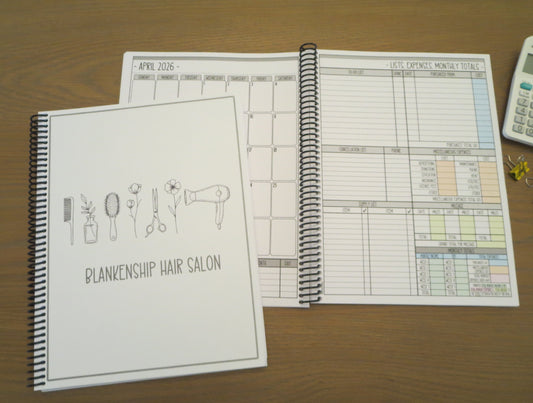 SIMPLE STYLIST TOOLS DESIGN - 12 Month Dated Appointment Book With Business Organizer/Planner + UPGRADE OPTIONS