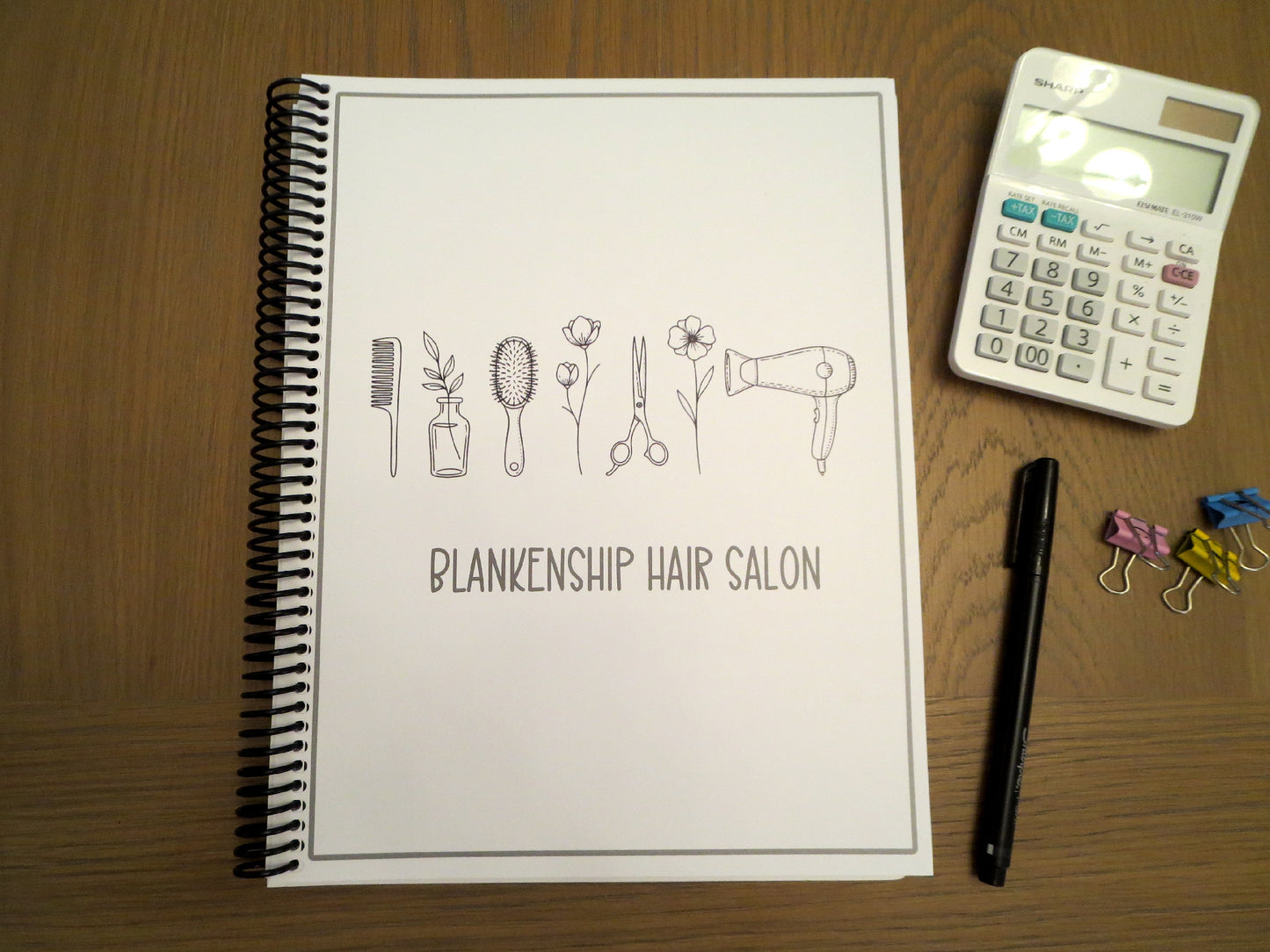 SIMPLE STYLIST TOOLS DESIGN - Standard 12 Month Appointment Book - Start Any Month - 3 Sizes with Optional Income & Expenses Tracking