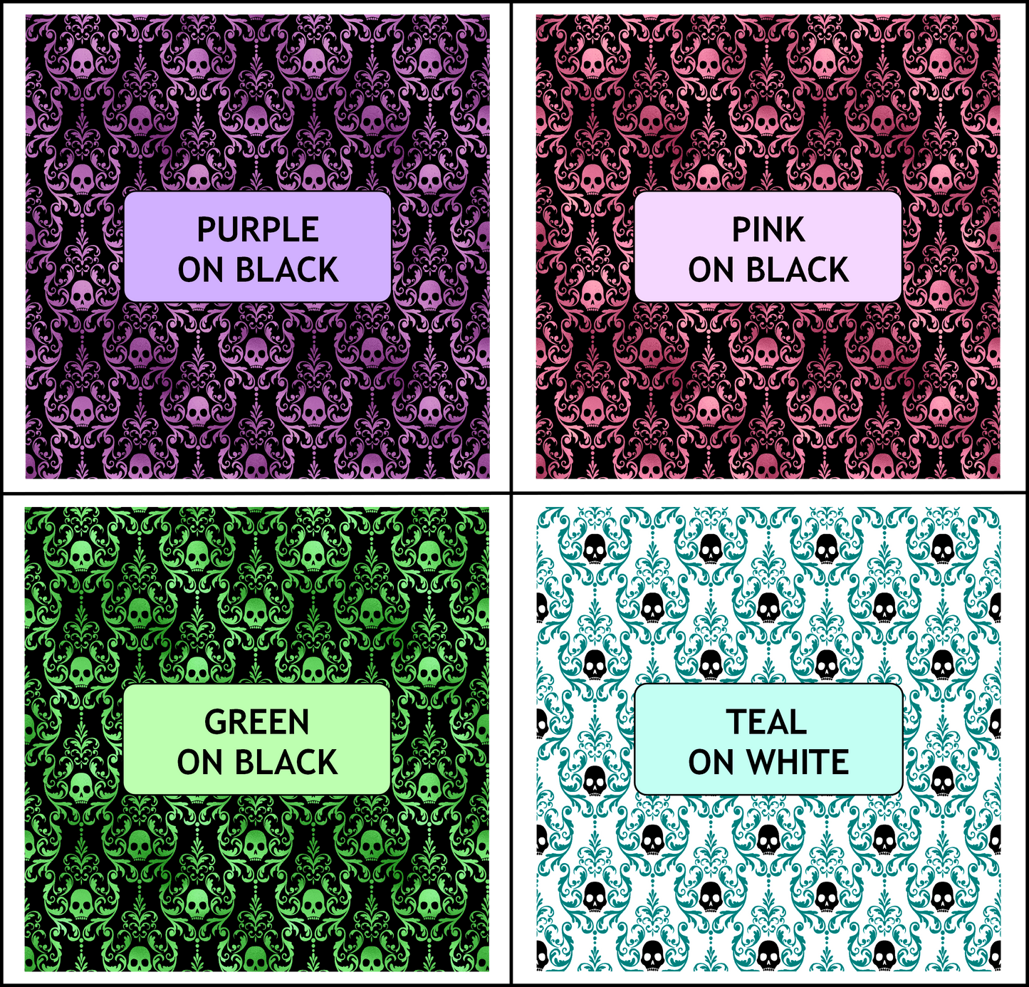 GOTHIC SKULLS DESIGN - CHOOSE FROM 4 COLORS - Standard 12 Month Appointment Book - Start Any Month - 3 Sizes with Optional Income & Expenses Tracking