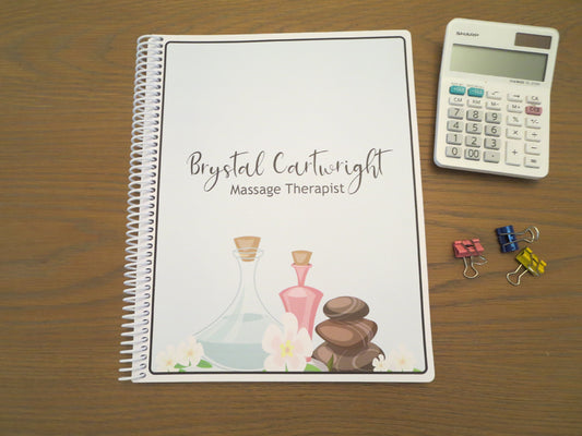 MASSAGE & SPA TOOLS DESIGN - Standard 12 Month Appointment Book - Start Any Month - 3 Sizes with Optional Income & Expenses Tracking