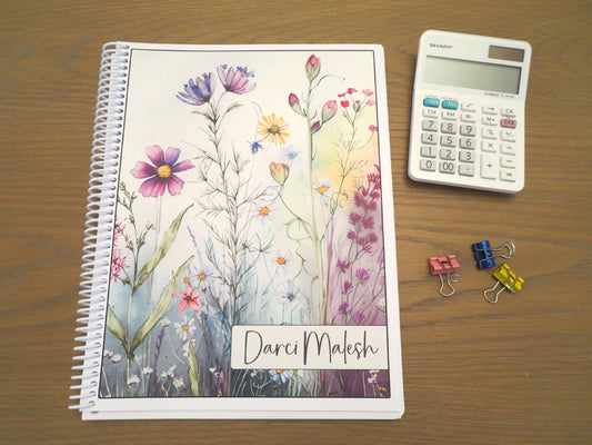 SPRING FLOWERS DESIGN - 6 COVERS TO CHOOSE FROM - Standard 12 Month Appointment Book - Start Any Month - 3 Sizes with Optional Income & Expenses Tracking