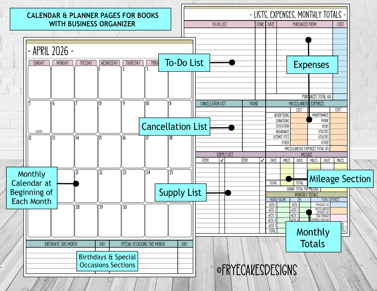 SHE WORKS WILLINGLY WITH HER HANDS DESIGN - 12 Month Dated Appointment Book With Business Organizer/Planner + UPGRADE OPTIONS