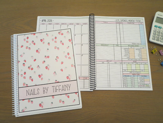 LITTLE STRAWBERRIES DESIGN - 12 Month Dated Appointment Book With Business Organizer/Planner + UPGRADE OPTIONS