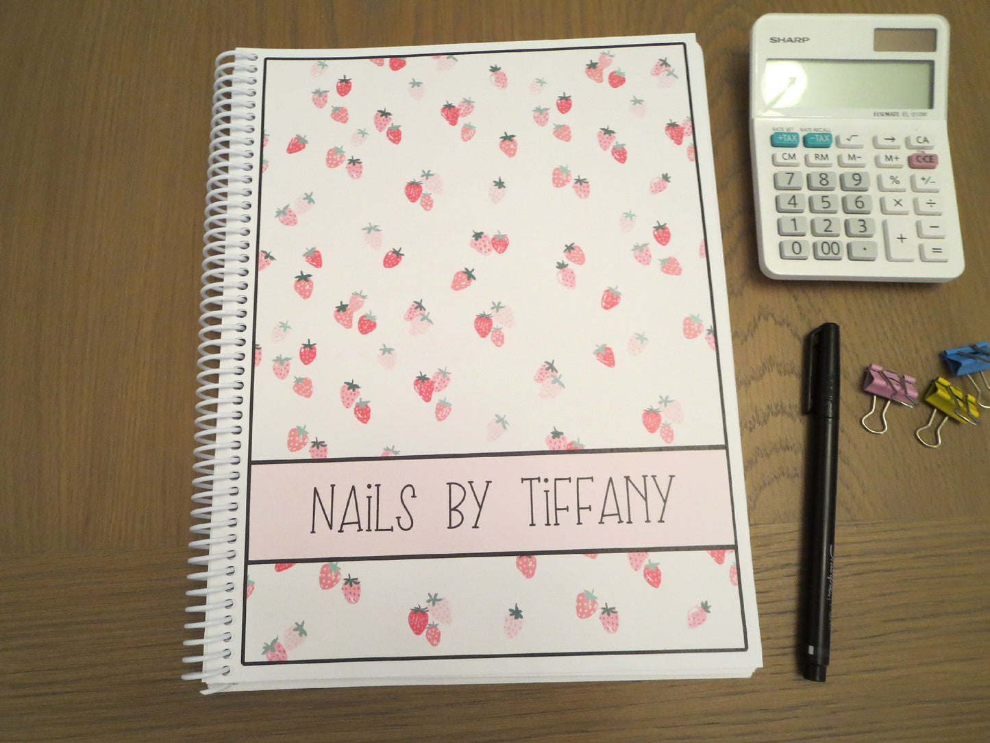 LITTLE STRAWBERRIES DESIGN- Standard 12 Month Appointment Book - Start Any Month - 3 Sizes with Optional Income & Expenses Tracking