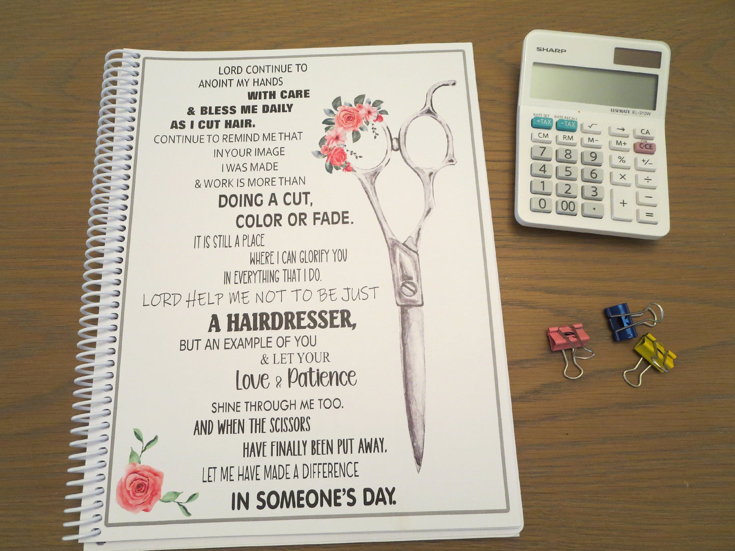 STYLIST PRAYER DESIGN - Standard 12 Month Appointment Book - Start Any Month - 3 Sizes with Optional Income & Expenses Tracking