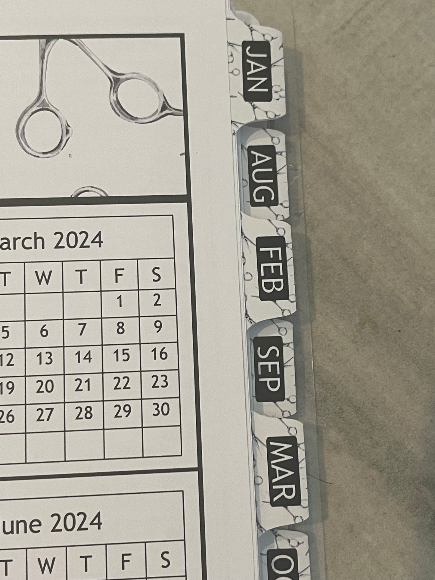 STYLIST SCISSORS DESIGN - 12 Month Dated Appointment Book With Business Organizer/Planner + UPGRADE OPTIONS