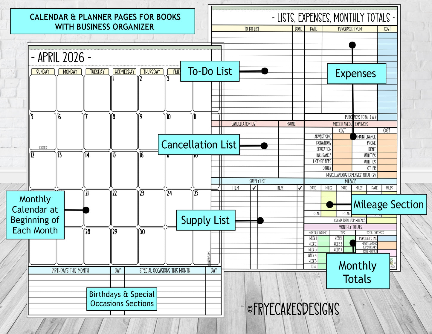 SUMMER FLOWERS DESIGN - 12 Month Dated Appointment Book With Business Organizer/Planner + UPGRADE OPTIONS