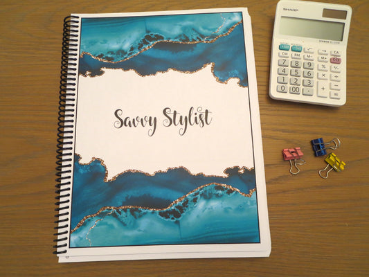TEAL MARBLE DESIGN - Standard 12 Month Appointment Book - Start Any Month - 3 Sizes with Optional Income & Expenses Tracking