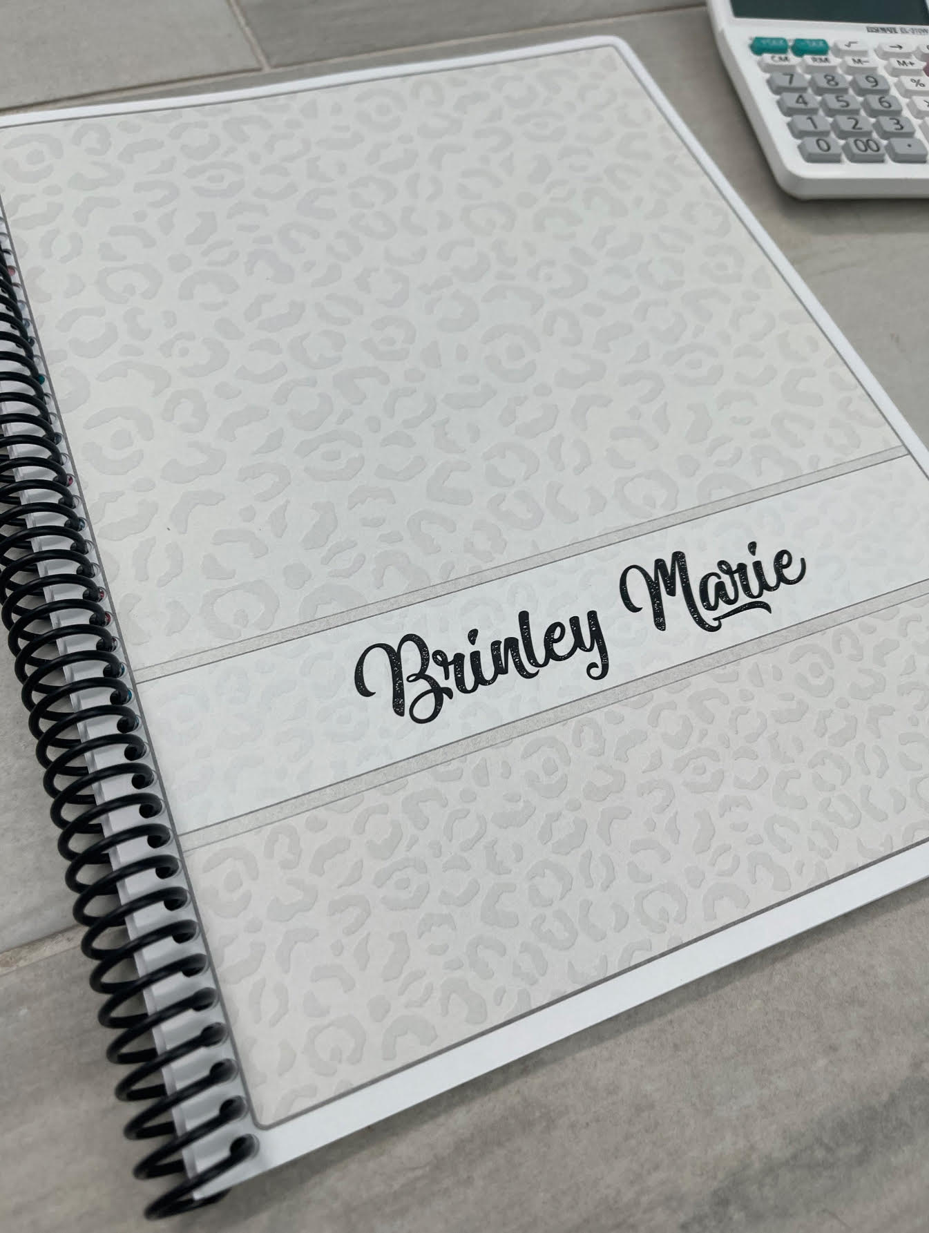 WHITE LEOPARD DESIGN - Standard 12 Month Appointment Book - Start Any Month - 3 Sizes with Optional Income & Expenses Tracking