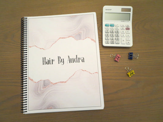 WHITE MARBLE DESIGN - Standard 12 Month Appointment Book - Start Any Month - 3 Sizes with Optional Income & Expenses Tracking