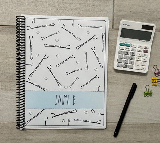 BOBBY PINS DESIGN - Standard 12 Month Appointment Book - Start Any Month - 3 Sizes with Optional Income & Expenses Tracking