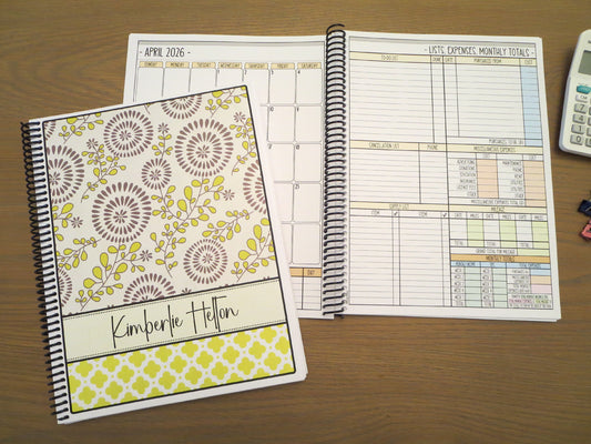 BOHO YELLOW DESIGN - 12 Month Dated Appointment Book With Business Organizer/Planner + UPGRADE OPTIONS