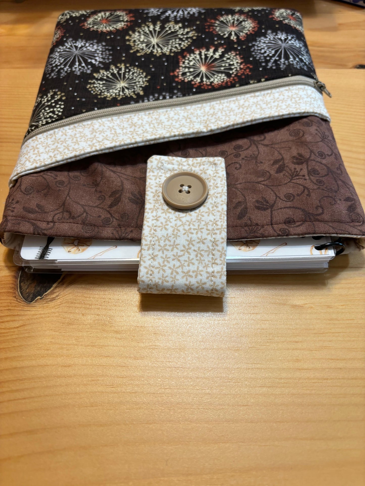 Protective Book Sleeve - Small Size - Brown & Beige Neutrals Design