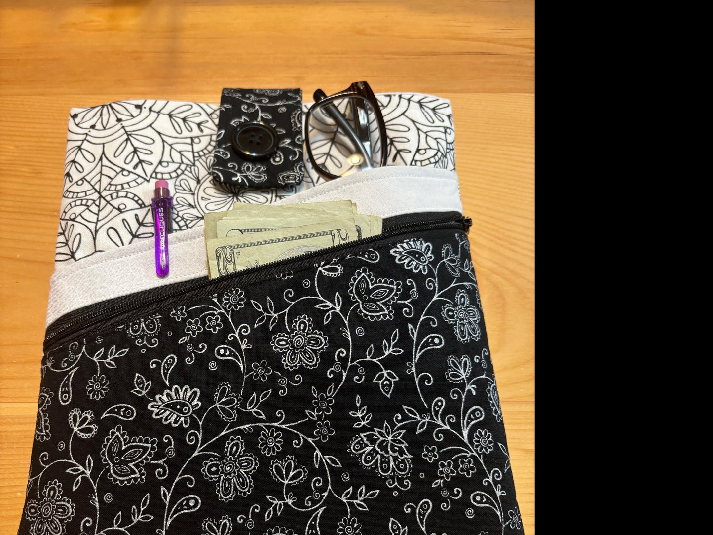 Protective Book Sleeve - Small Size - Black and Silver Design