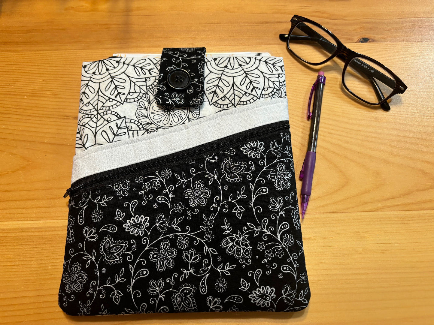 Protective Book Sleeve - Small Size - Black and Silver Design