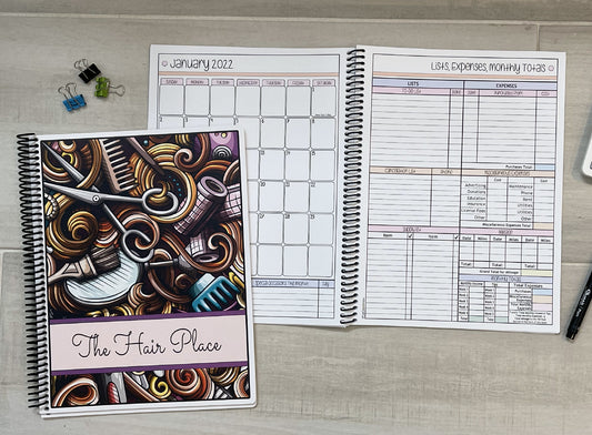 CARI DESIGN - 12 Month Dated Appointment Book With Business Organizer/Planner + UPGRADE OPTIONS