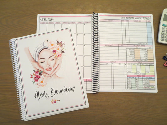 ESTHETICIAN DESIGN - 12 Month Dated Appointment Book With Business Organizer/Planner + UPGRADE OPTIONS