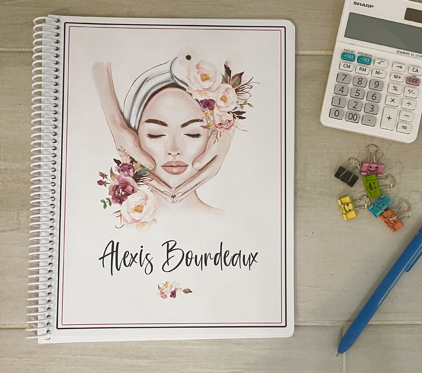 ESTHETICIAN DESIGN - Standard 12 Month Appointment Book - Start Any Month - 3 Sizes with Optional Income & Expenses Tracking