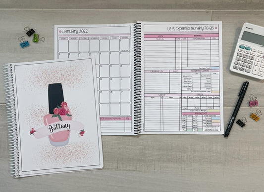 FLORAL POLISH DESIGN - 12 Month Dated Appointment Book With Business Organizer/Planner + UPGRADE OPTIONS