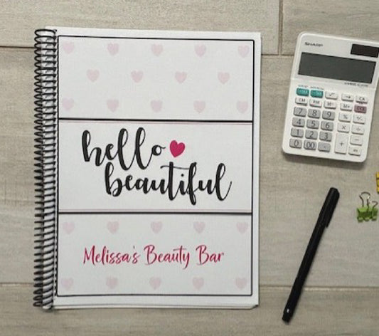 HELLO BEAUTIFUL DESIGN - Standard 12 Month Appointment Book - Start Any Month - 3 Sizes with Optional Income & Expenses Tracking