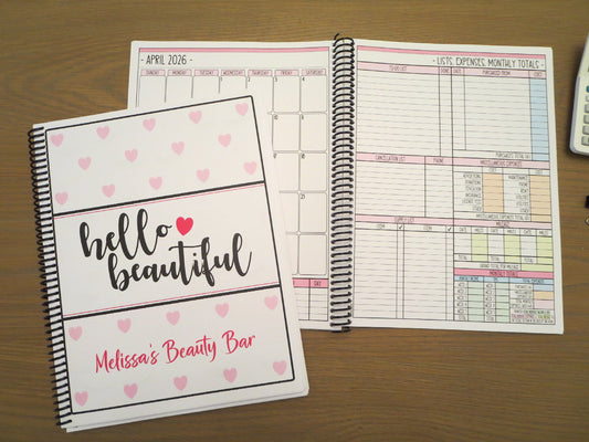 HELLO BEAUTIFUL DESIGN - 12 Month Dated Appointment Book With Business Organizer/Planner + UPGRADE OPTIONS