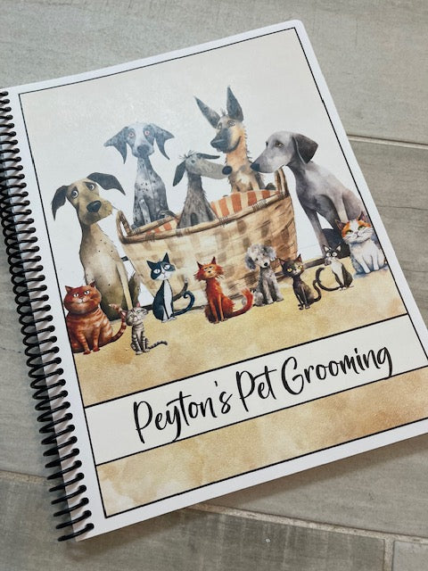 ILLUSTRATED PETS DESIGN - 12 Month Dated Appointment Book With Business Organizer/Planner + UPGRADE OPTIONS