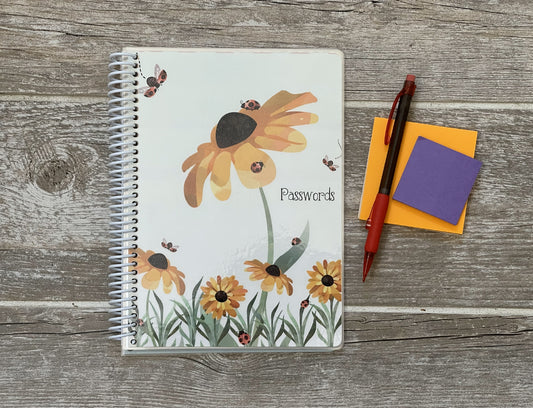 Password Organizer - Ladybugs & Flowers Design