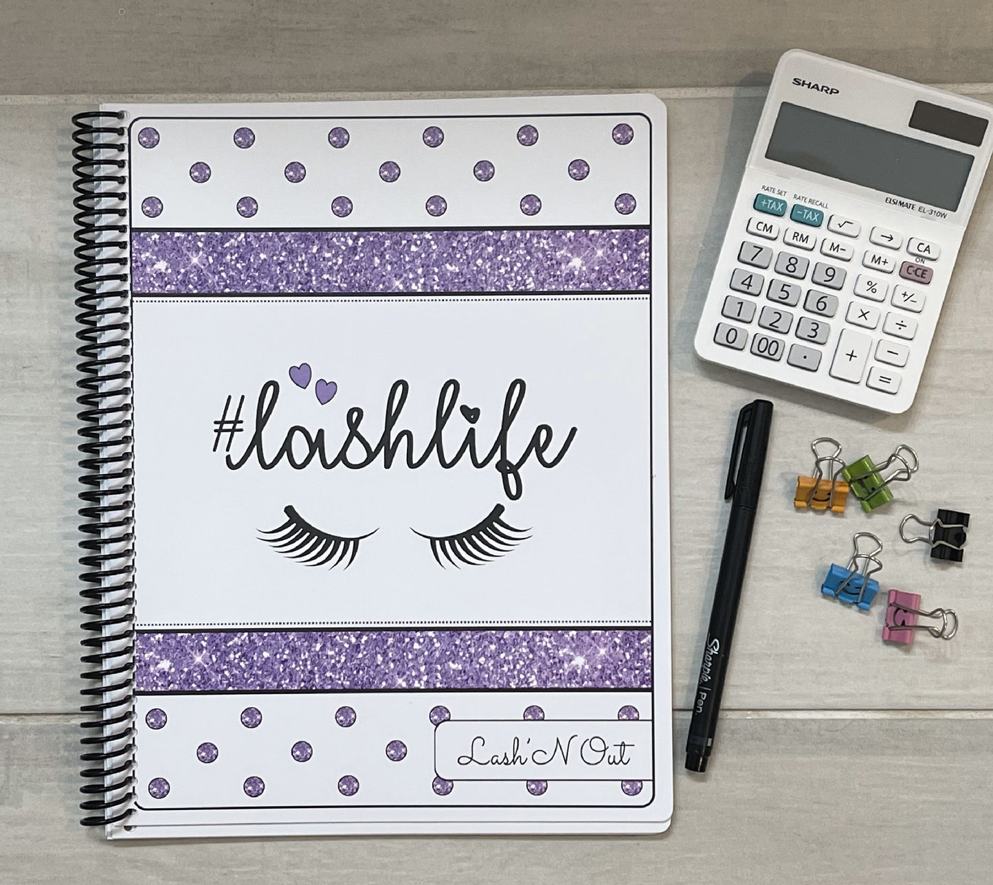 LASH LIFE DESIGN - Standard 12 Month Appointment Book - Start Any Month - 3 Sizes with Optional Income & Expenses Tracking