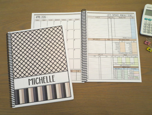 NATURALLY NEUTRAL DESIGN - 12 Month Dated Appointment Book With Business Organizer/Planner + UPGRADE OPTIONS