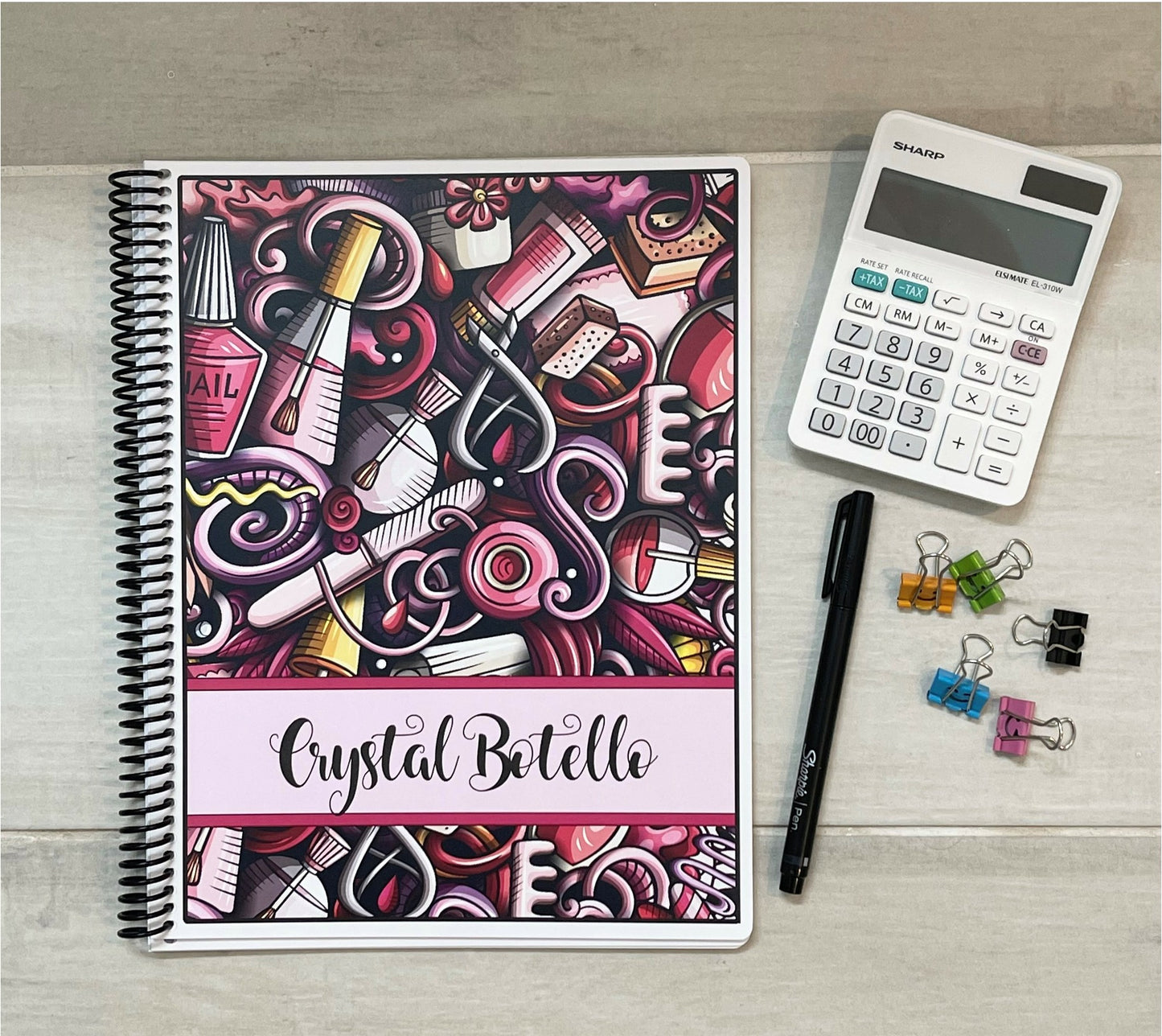 NAIL GRAPHICS DESIGN - PINKS - Standard 12 Month Appointment Book - Start Any Month - 3 Sizes with Optional Income & Expenses Tracking