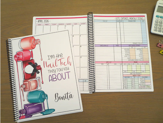 NAIL TECH THEY TOLD YOU ABOUT DESIGN - 12 Month Dated Appointment Book With Business Organizer/Planner + UPGRADE OPTIONS
